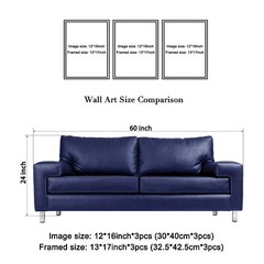 3 Panel Sea White Full Moon in Night Black and White Ocean Beach Canvas Wall Art