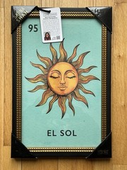 SAPNA SHAH EL SOL SUN WALL ART 12”x18” LOTERIA #95 LOTTERY PRINT MEXICAN DECOR