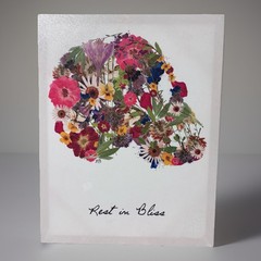 Canvas Wall Art Dried Flower Day of the Dead Sugar Skull 17×14