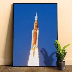 NASA Artemis II Launch Poster – Space Rocket Photo Print (Hi-Res details)