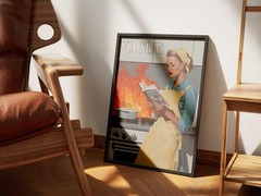 Vintage Style Kitchen Art Print, Fashion Magazine Wall Art, Funny Cooking