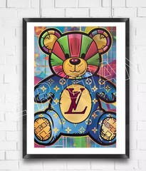 LOUIS VUITTON TEDDY BEAR 11X17 PRINT GIFT FOR KIDS ROOM WALL ART BY DENARDAI