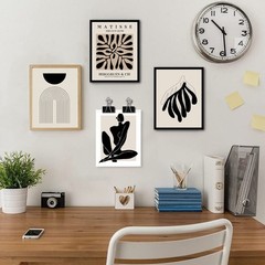 Boho Wall Art Mid Century Modern Decor Canvas Prints Set of 6 Black And White…