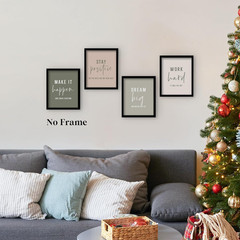 Office Inspirational Wall Art Prints Set of 4, Boho Motivational Make It Happ…