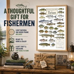 Texas Freshwater Fish Framed Poster 24×36 – Fishing Species Chart