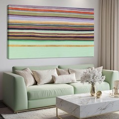 Green Abstract Wall Art with Wood Frame, Modern Canvas Prints Hanging Decor f…