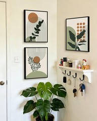Boho Plant Wall Art Green Botanical Bohemain Framed Wall Printing 11x14in Abs…