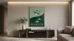 Vintage Martini Art Print Retro Cocktail Poster Mid Century Modern Wall Decor