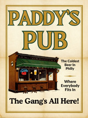 Always Sunny in Philadelphia Paddys Pub Wall Collage Promo Style Poster