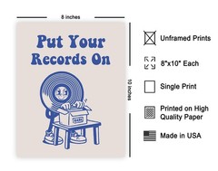 Put Your Records On Poster – Retro Vinyl Record Print – Music Art – Funky Des…