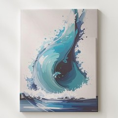 Wall Art Surging Wave Abstract Canvasbold Ocean Wave Art In Turquoise & Aqua