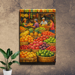 Vibrant Oil Painting Wall Art Framed Canvas Print