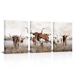 Longhorn Canvas Wall Art Decoration Pictures Gift for Bedroom Room Decoration…