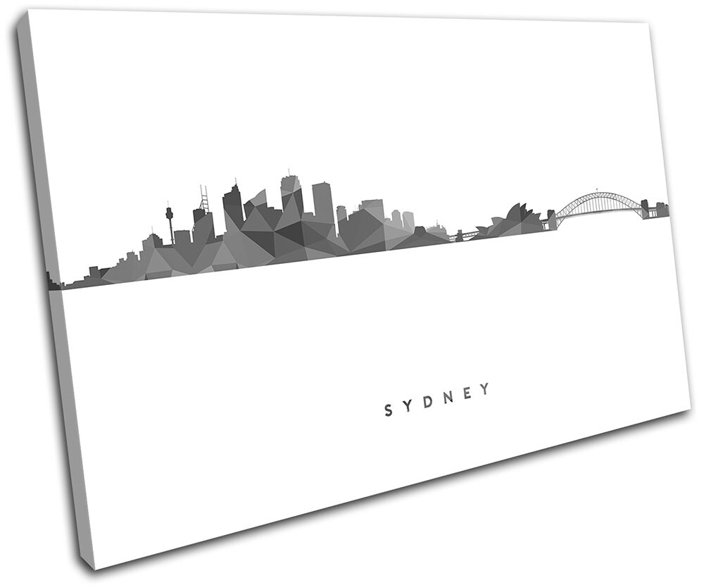 Geometric Australia Sydney Skyline City SINGLE CANVAS WALL ART Picture Print