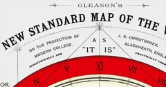 Flat Earth Map – Gleason’s New Standard Map Of The World – Medium 18 x 24″ 1892