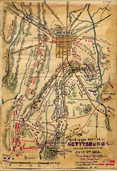 1863 Map of the Battle of Gettysburg Civil War Military Poster Print History