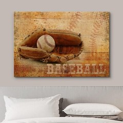 32″x48″ – Vintage Balls Canvas Print – Sports Equipment Wall Art Retro Decor