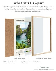Natural OAK Wood Framed Philippines Natural Scenery Wall Art,12x16in Busuanga…
