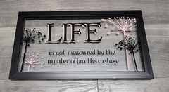 Hanging Wall Art Decor «Life Is Not Measured…» Black Plastic Framed