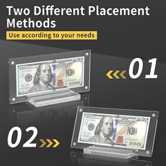 Acrylic Dollar Bill Display Frame Currency Paper Money Holder Display 1-4 Packs