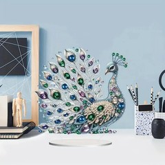 1 piece DIY Peacock Diamond art table to decorate adult single-sided acrylic