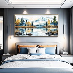 Large Canvas Wood Framed Abstract Wall Art Living Room Wall Decor for Bedroom…