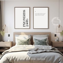 Proverbs 24:16, Bible Verse Quote, Set of 2 Poster Prints, Home Wall Art Décor