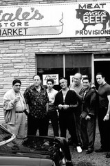 The Sopranos Cast Satriale’s Pork Store Black White Vintage Poster Wall Art Prin