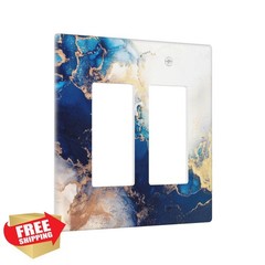 Wpshijia Art Marble Rocker Wall Plate Blue Gold Fluid Standard