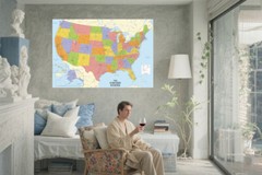 18»x29» United States Map US USA Print Poster Wall Mural For Travel Education