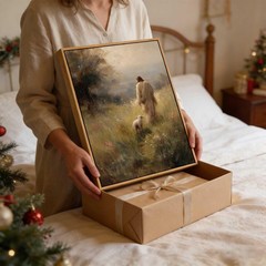 Framed Jesus and Lamb Wall Art Christian Jesus Leaves The 99 Sheep Wall Decor…