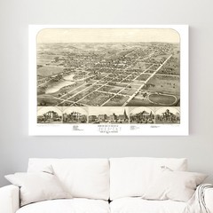 Old Map of Ripon, WI 1867 – Vintage Ripon Wisconsin Art