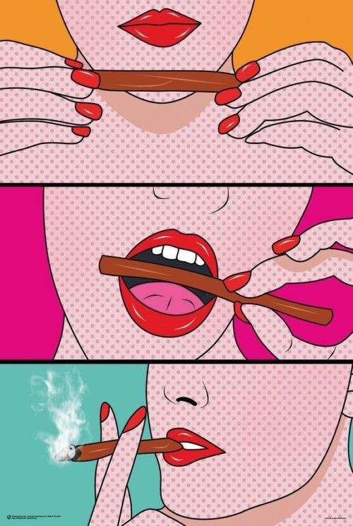 Poster Weed Pop Art Cannabis Marijuana Grass Roy Lichtenstein