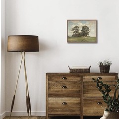 Framed Vintage Oak Canvas Wall Art Rustic Farmhouse Countryside Tree Painting…