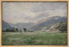 Wall26 Impressionist Pastoral Valley Framed Wall Art Abstract Canvas Print