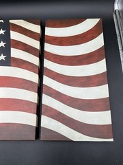 American Flag Collections ETC Canvas Wall Art Picture Print Light Up Stars 3pc