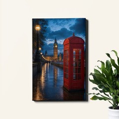 London Telephone Booth Big Ben Poster Print Skyline Landmark Scene