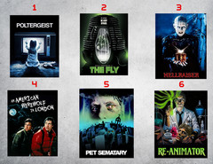 80’s Horror Movie Retro Wall Collage Posters