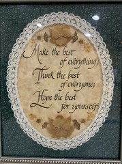 Inspirational Matted Oval Print Ornate Frame Wall Decor 13.5×11.5” Vintage Homco