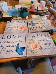 4 Pcs 12X12 Butterfly Wall Art Inspirational Quotes Love Dream Faith Believe…