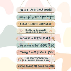 Positive Affirmations Wall Decor Wooden Inspirational Wall Art Mental Awareness