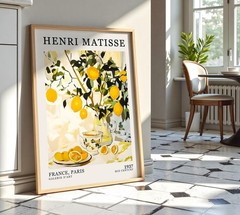 Lemon Tree Botanical Print, Modern Cutout Style Wall Art for Home Decor