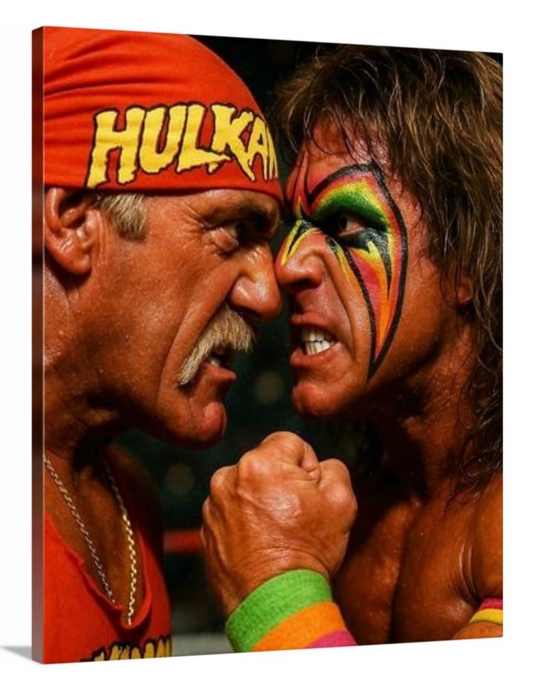 Hulk Hogan Vs Ultimate Warrior Canvas 16×20 WWE Hulkamania Wrestling Legend RIP
