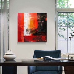 Abstract Oil Painting On Canvas Modern Oil Painting Hand Painted Wall Art Red