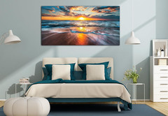 GUGIKA Ocean Wall Art for Living Room, Large Coastal Beach Canvas Wall Decor for