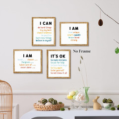 Art Posters for Classroom Inspirational Affirmation Kids Wall Art Prints Set of