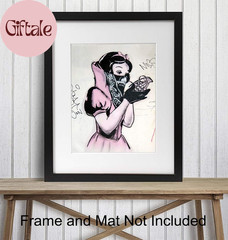 Banksy Poster – 8X10 Funny Gangster Snow White Hand Grenade – Urban Graffiti Wal
