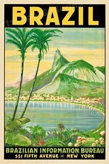 Rio de Janeiro Brazil Guanabara Bay 1930s Vintage Style Travel Poster – 24×36