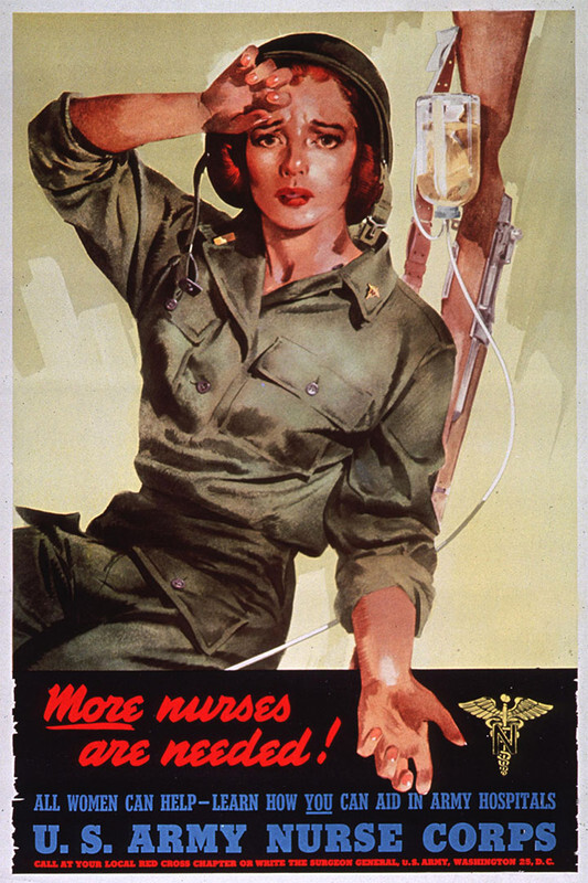 More Nurses Are Needed Vintage World War US Military Propaganda – POSTER 20″x30″