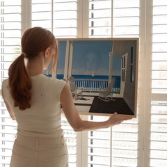 Serene coastal porch wall art. Modern nature ocean wall art.